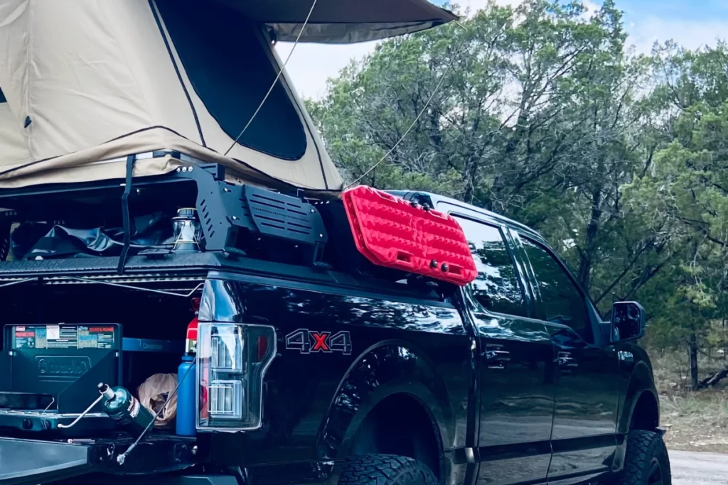 what is overlanding a Ford F150 outfitted with overlanding gear