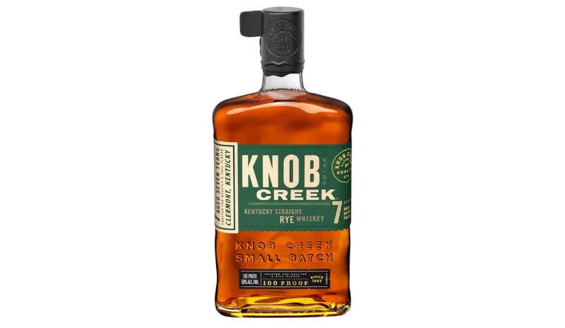 A photograph of a bottle of Knob Creek Rye - 7 year