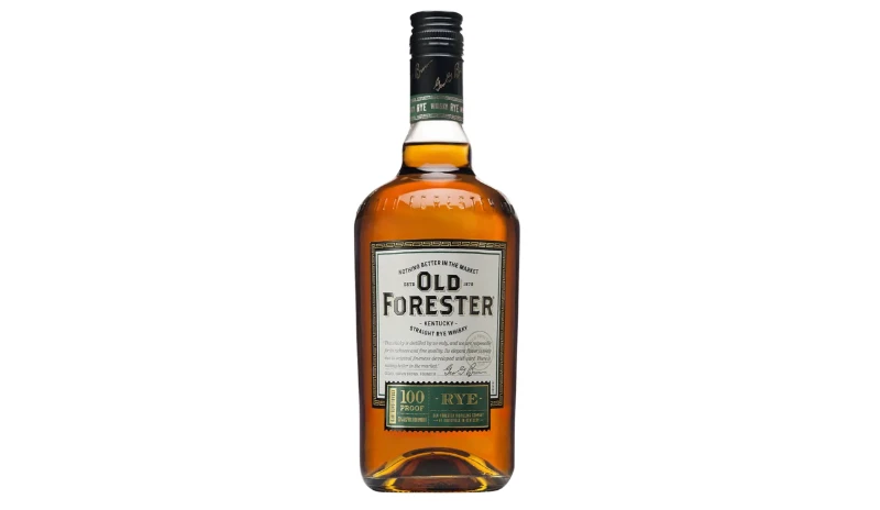 A photograph of a bottle of Old Forester Rye