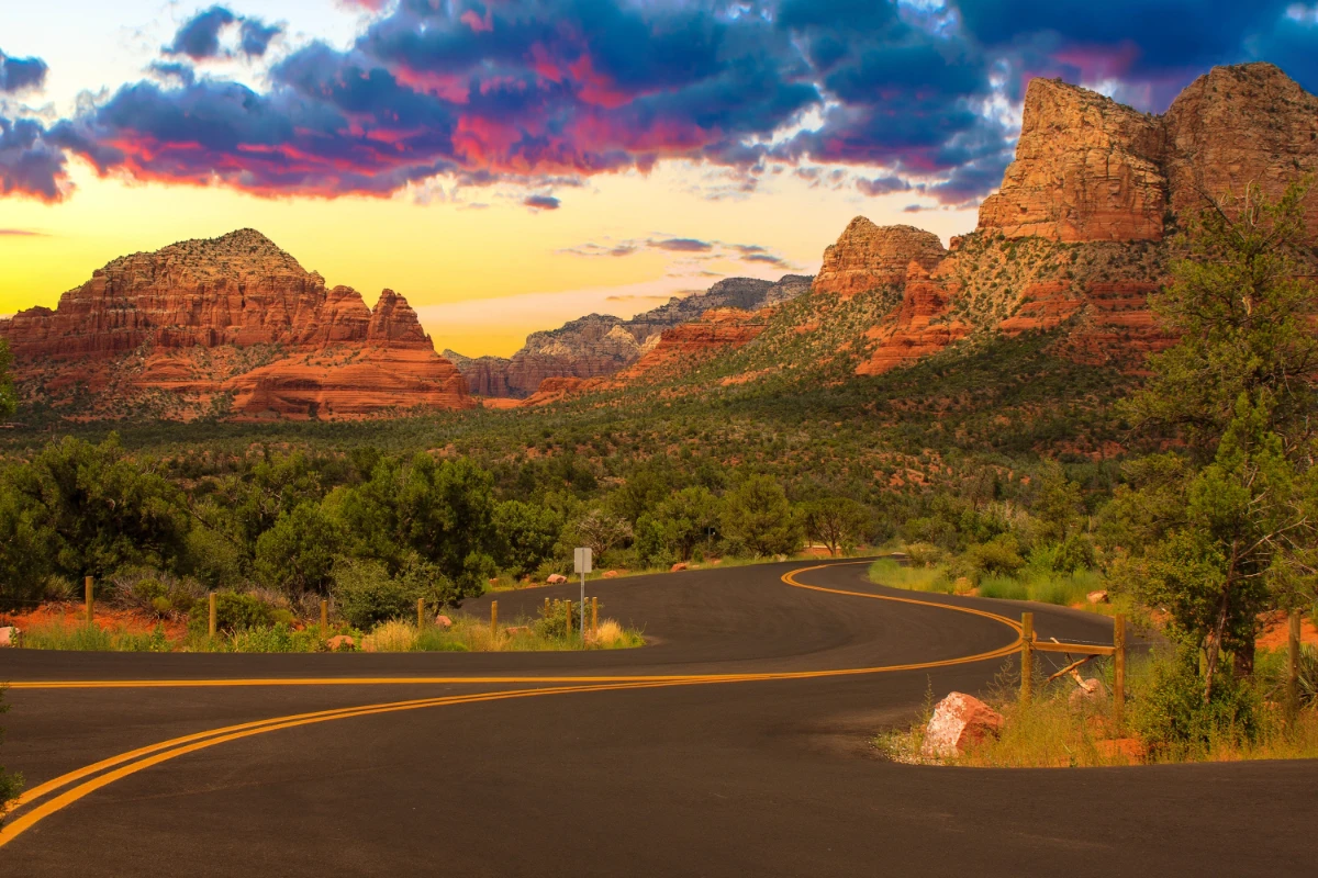 A photo of the sunrise from Sedona Arizona